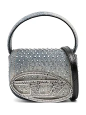 Women's Denim Mini Shoulder Bag Oval D Logo UNI Rhinestone, blue, One Size Women's Denim Mini Shoulder Bag Oval D Logo UNI Rhinestone, blue, One Size