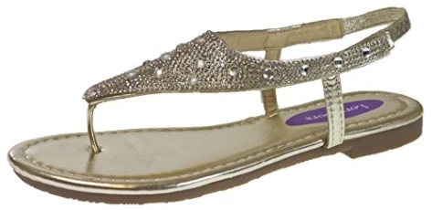 Womens Diamante Sandals Gold 3