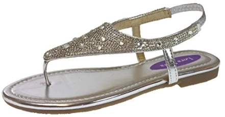 Womens Diamante Sandals Silver 3