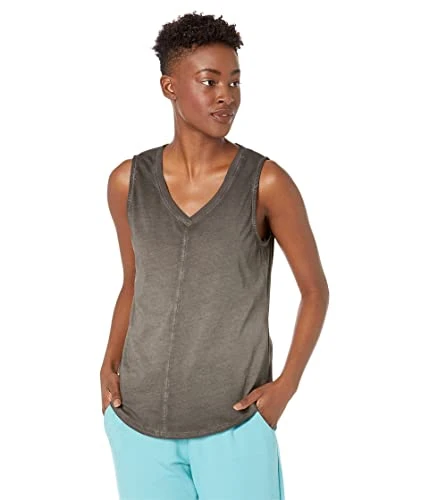 Women's Diamond Wash Hatha V-Neck Tank Vest, Black, M