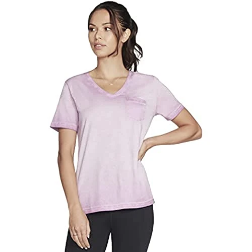 Women's Diamond Wash Hatha Vneck Pocket Tee T Shirt, Clearwater, M UK