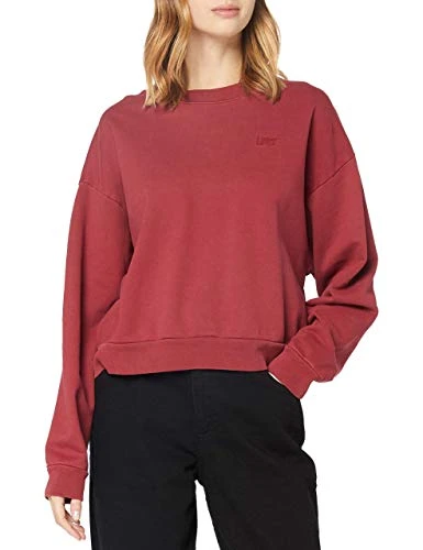 Women's Diana Crewneck Sweatshirt Biking Red Tight Loops Garment Dye Biking Red (Red) S