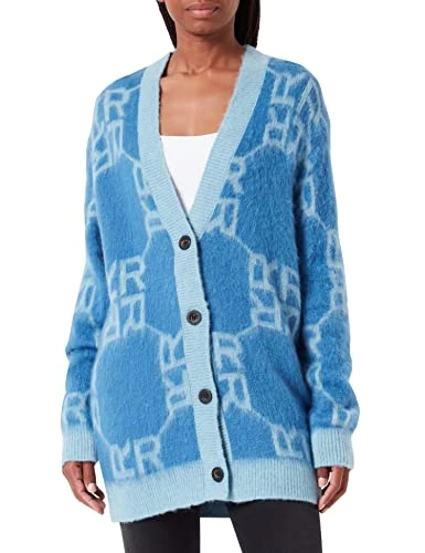 Women's Dk1456 Cardigan Sweater, Blue, S