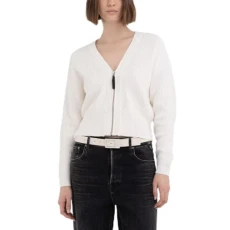 Women's Dk6052 Cardigan Sweater, 001 White, XS Women's Dk6052 Cardigan Sweater, 001 White, XS