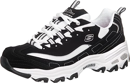 Women's D'lites-biggest Fan Trainers, Black Trubuck/ White Mesh/ Silver Trim, 7 UK