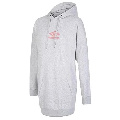 Womens Dm Oversized Hooded Dress Grey Marl/Rosette XS