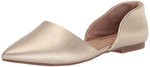 Women's D'Orsay Flat Ballet, Gold, 10 UK