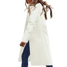 Women's Down Jacket with Hood Outdoor Women's Coat Cotton Padded Women's Clothing in Winter Thickened Large Collar Large Size Above Knee Women's Winter Coat Long Warm Lightweight Quilted Coat, L2-A, M