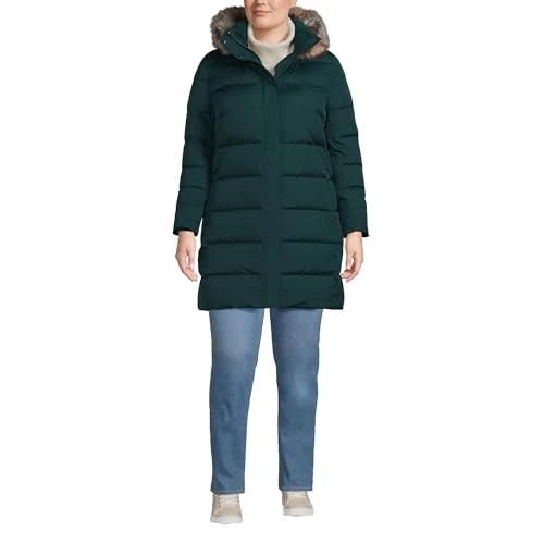 Women's Down Winter Coat, Deep Balsam, 3X