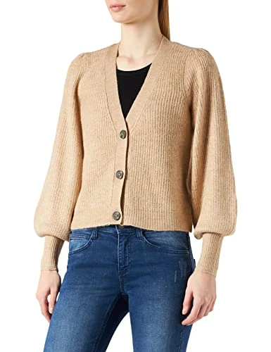 Women's DREA L/S Short Cardigan KNT NOOS Sweater, Simply Taupe/Detail:Melange, S