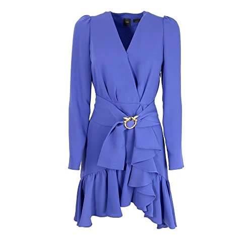 Women's Dress with Belt Brown Model Blue, See PHOTOS, 10