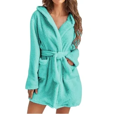 Women's Dressing Gown Fleece Dressing Gown Ladies Bathrobe Lightweight Dressing Gowns for Women UK Fluffy Robe Long Nightdress Fall Winter Soft Comfortable Woman Sleepwear & Robes Dresses for Women UK