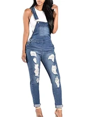 Womens Dungarees Jumpsuit Retro Overalls Loose Playsuit Sleeveless Baggy Trousers Long Pants Casual 