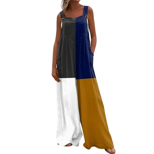 Women's Dungarees Unitard Jumpsuit Dungarees Women Uk Ribbed Jumpsuits Ribbed Playsuit Women Top Jumpsuit Long Sleeve Jumpsuits for Women Casual Jumpsuit Women Aztec(4-Blue,S)