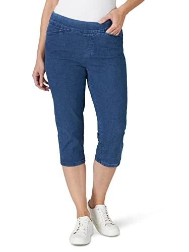 Women's Easy-Fit Elastic Waist Pull-On Capri Pant, Mid Shade,