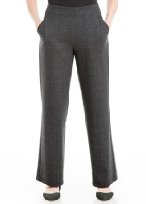 Women's Easy Leg Ponte Pant, Black/Charcoal Glen Plaid Window-sjt-k1000, XS Women's Easy Leg Ponte Pant, Black/Charcoal Glen Plaid Window-sjt-k1000, XS