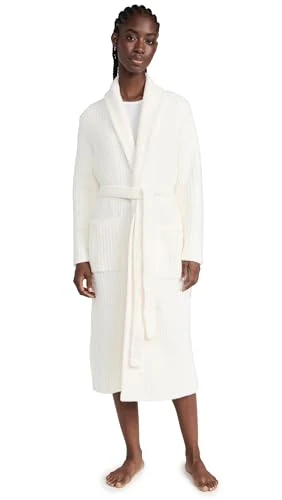 Women's Eco CozyChic Ribbed Robe, Pearl, 1