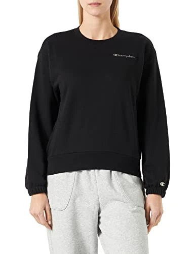 Women's Eco Future Terry Boxy Crewneck Sweatshirt, Black, L