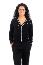 Women's ECS  Cardigan Open Jersey M/L Viscose Black, Black, S