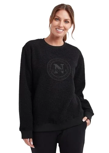 Women's Elara Sweatshirt Crewneck Pullover Long Sleeve Black Top (UK, Alpha, XL, Regular, Regular)
