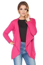 Women's Elegant Cardigan Waterfall Style Warm Acrylic Jumper Long Sleeve Cape One Size 8-14 UK