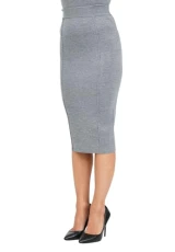 Women's Elegant Grey Midi Skirt, grey, S Women's Elegant Grey Midi Skirt, grey, S