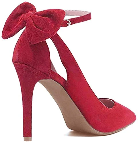 Women's Elegant High Heeled Shoes Wedding Evening Party Shoes Ankle Strap Summer Sandals with Bowkno