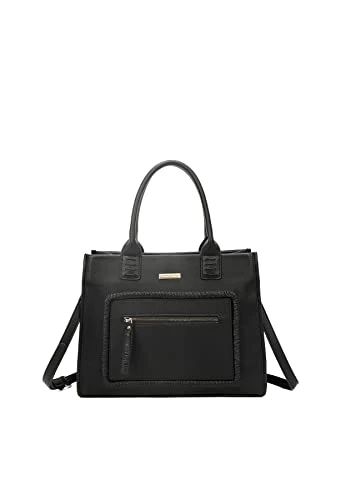 Women's Elegant Roomy Handbag with Removable Shoulder Strap M8019 Black