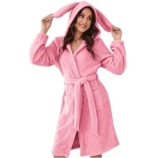 Women's Elegant Short Terry Bathrobe Comfortable White Bathrobes Winter Plush Bathrobe Men Women Cotton Fleece Bathrobes for Home Hotel Spa, red, XXL