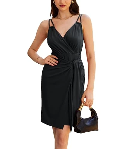 Womens Elegant Sleeveless Bodycon Dress Front Slit Evening Gowns Black XL
