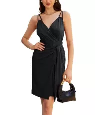 Womens Elegant Sleeveless Bodycon Dress Front Slit Evening Gowns Black XL