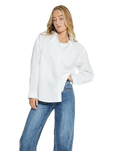 Women's Elise Long Sleeve Shirt, 0001 White, 34