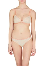 Women's Embroidery Lace Brief, Papaya/Flower Gard, XS
