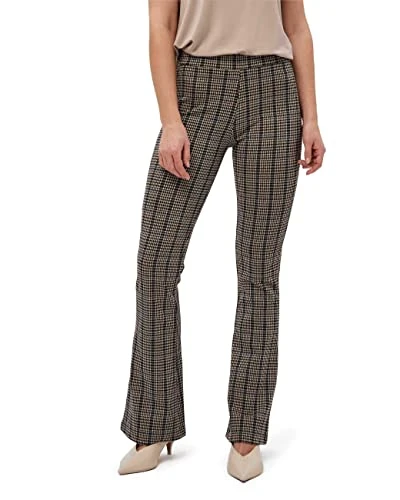 Women's Eninna Flared Leggings 0021C Cobblestone Checked 12
