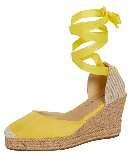 Womens Espadrille Wedge Sandals Ladies Strappy Hessian Wedges Summer Shoes Ankle Tie Leg Straps Lemo