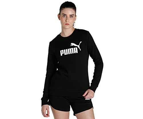 Women's ESS Logo Crew TR Sweat, Black, M