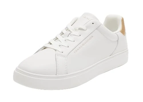 Women’s Essential Court Metallic Leather Trainers, White (Ecru), 3,5