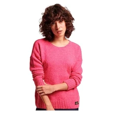 Women's Essential Crew Neck Jumper Polo Sweater, Dusty Raspberry, UK 6