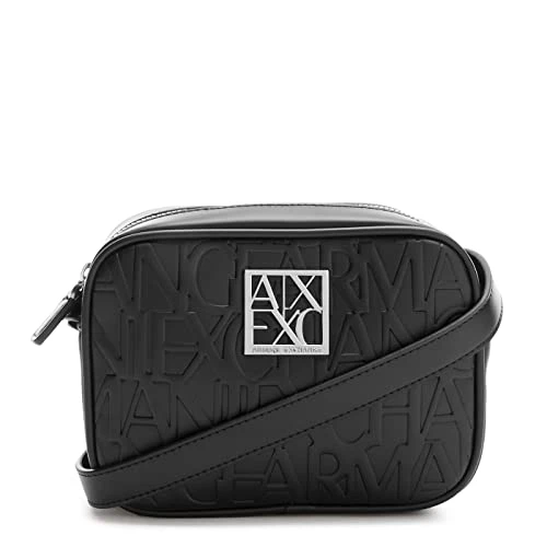 Women's Essential, Liz, Ovrall Lettering, Metal Square Logo Camera Case, Black, One Size