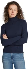 Women’s Essential Polo Neck Top, Blue (Dark Night Navy), 3XL