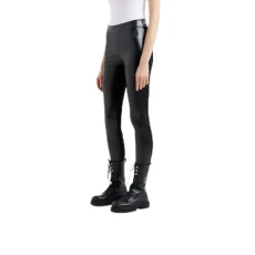 Women's Essential, Stretch PU Leather Leggings, Black, XL Women's Essential, Stretch PU Leather Leggings, Black, XL