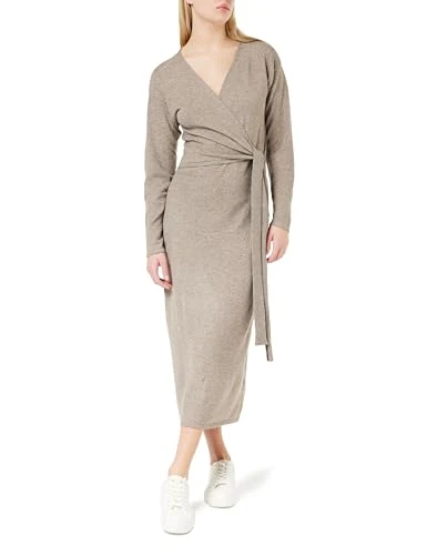 Women's Etal Long Sleeve Midi Wrap Knit Dress, 0139M Tuffet Melange, XL