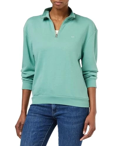 Women's Everyday 1/4 Zip Non-graphic sweatshirt, Beryl Green, M