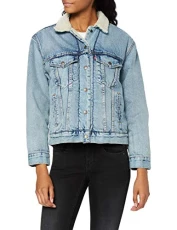 Women's Ex-Boyfriend Sherpa Trucker Jacket, Strangerways, L Women's Ex-Boyfriend Sherpa Trucker Jacket, Strangerways, L