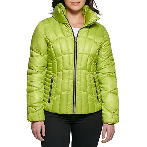 Women's Fall, Puffer, Quilted Jackets Transitional, Lime, M