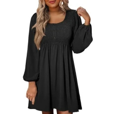 Womens Fall Summer Casual Dress Sweetheart Neckline Puff Sleeve Tunic Dress Ladies High Waist Dress Solid Color Beach Midi Short Wrap Dress Smock Dresses for Women UK(Black,XL) Womens Fall Summer Casual Dress Sweetheart Neckline Puff Sleeve Tunic Dress Ladies High Waist Dress Solid Color Beach Midi Short Wrap Dress Smock Dresses for Women UK(Black,XL)