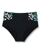Women's Fashion Bikini Bottom, Black-Green, 8 Women's Fashion Bikini Bottom, Black-Green, 8