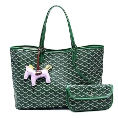 Women's Fashion Travel Tote Bag,Leather Shoulder Bag Purse Sets for Women,Designer Handbags for Travel Shopping Beach, Large-green