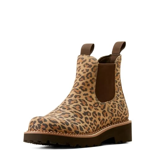 Women's Fatbaby Twin Gore Single Stitch Welt Elastic Suede Leather Chelsea Boots (Cheetah, UK 3.5)