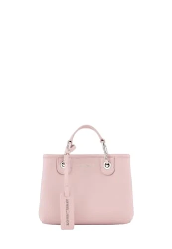 Women's faux leather bag, size 20 x 16 x 8 cm, adjustable and removable logo shoulder strap, large single compartment, matching internal clutch with zip, Emporio A logo, Hydrangea/Urban